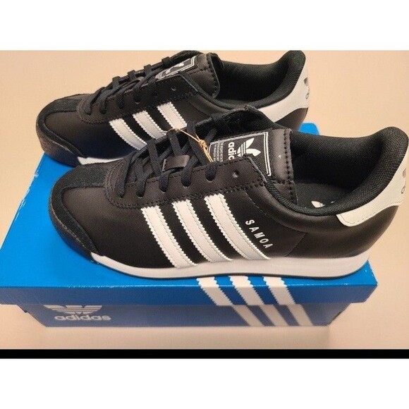 adidas Samoa J Youth Unisex  7 black white - Picture 2 of 7